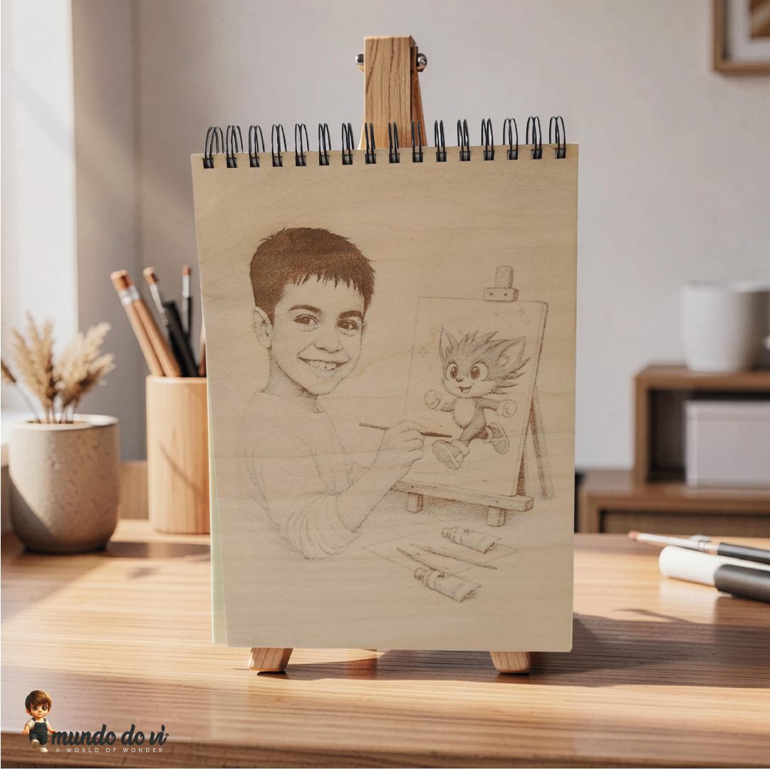 SketchBook em Madeira Personalizado