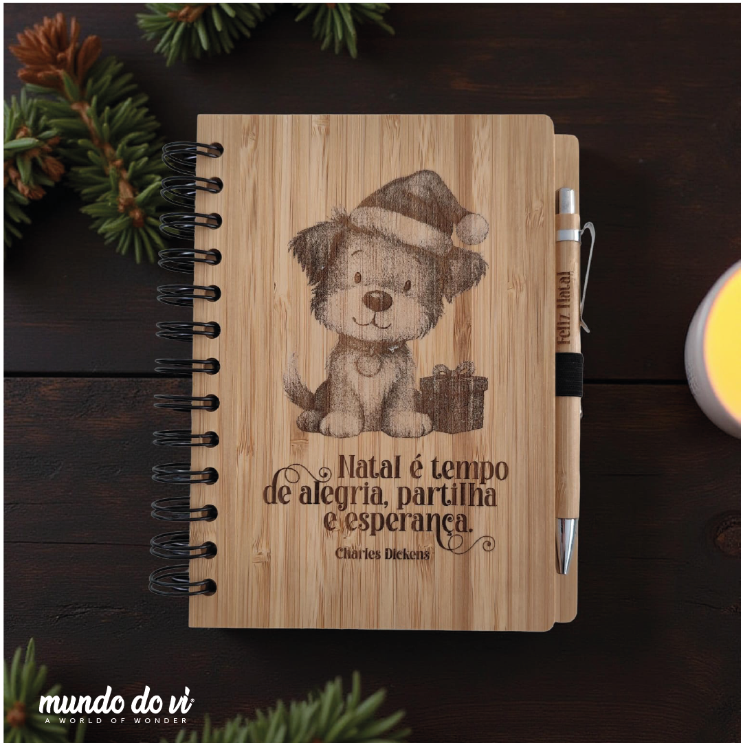 Bloco de Notas em Bambu — Edição de Natal