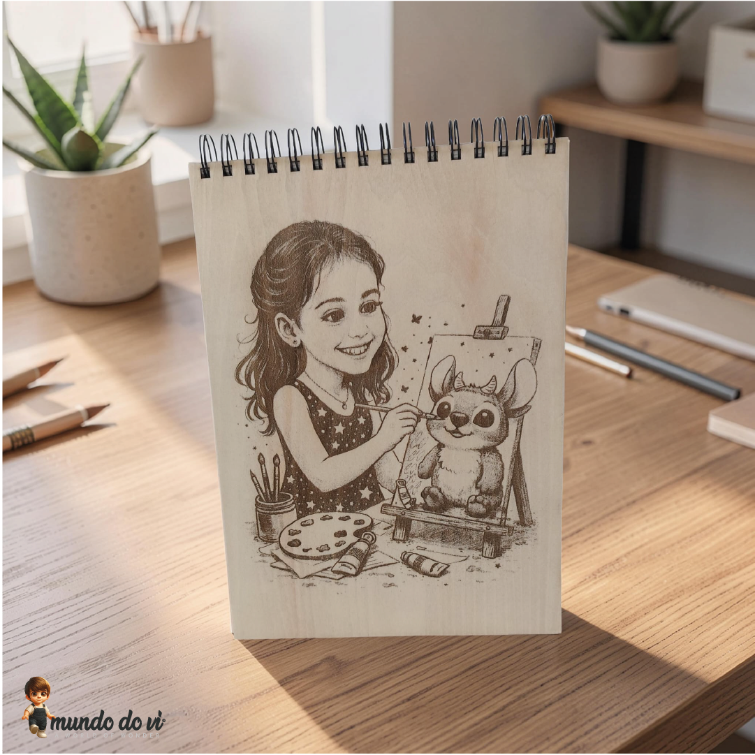 SketchBook em Madeira Personalizado