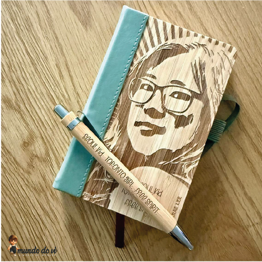 Bloco de Notas A6 – Fotografia Gravada em Bambu